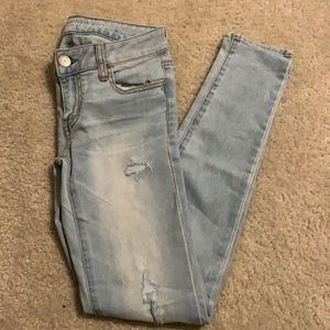 American Eagle Super Stretch Jegging Light Wash 0